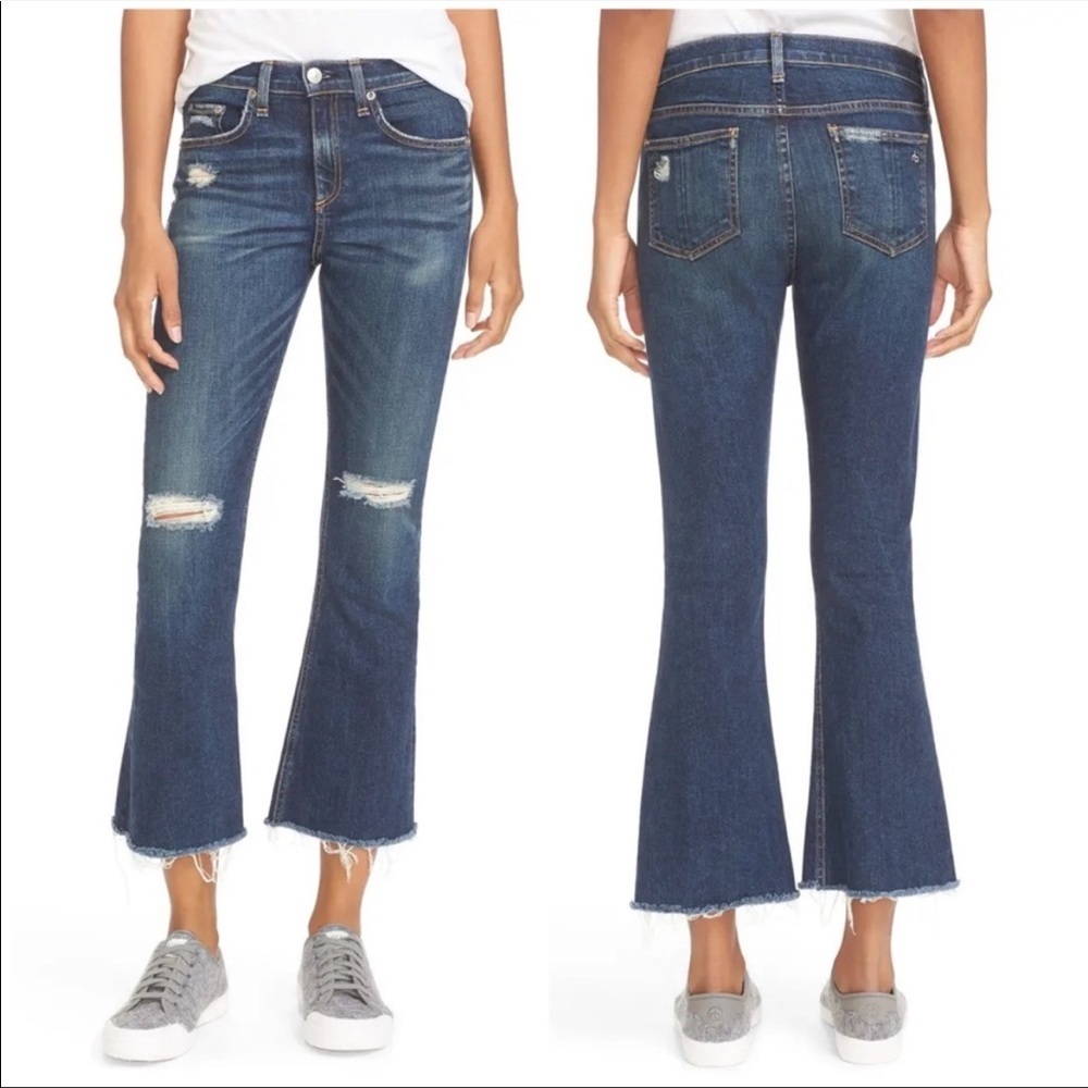 Rag & Bone 10 inch crop flare distressed 25